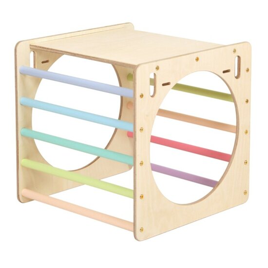 Houten Activiteiten Kubus met Ladder Pastel