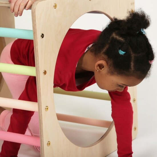 Houten Activiteiten Kubus met Ladder Pastel