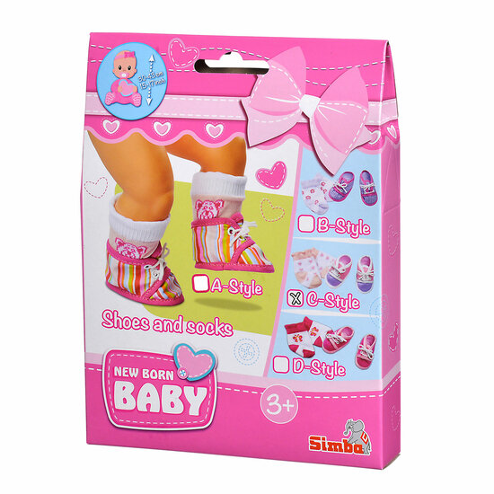 New Born Baby Sokken &amp; Paars-Roze Schoentjes