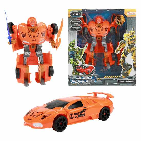 Roboforces Transformeer Auto Robot Oranje