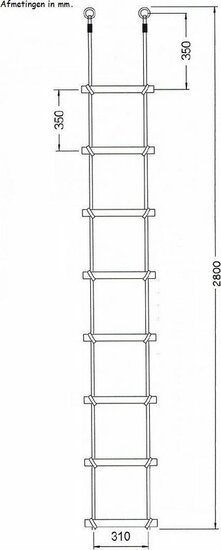 Touwladder Pp Touw 8 Sporten 2,8M