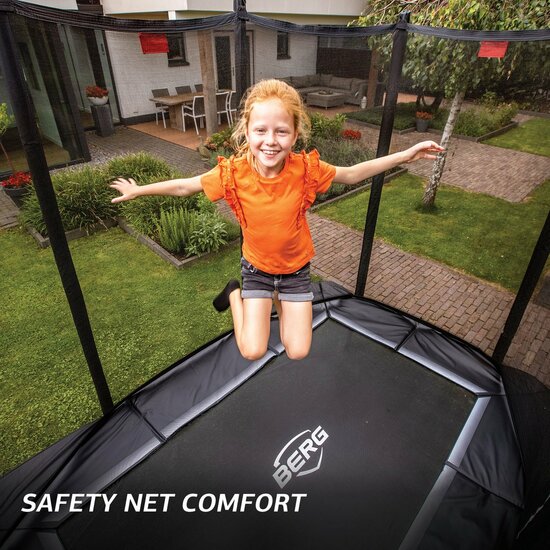 BERG trampoline Ultim Rechthoek Favorit Regular 410X250 Zwart + Safety Net Comfort