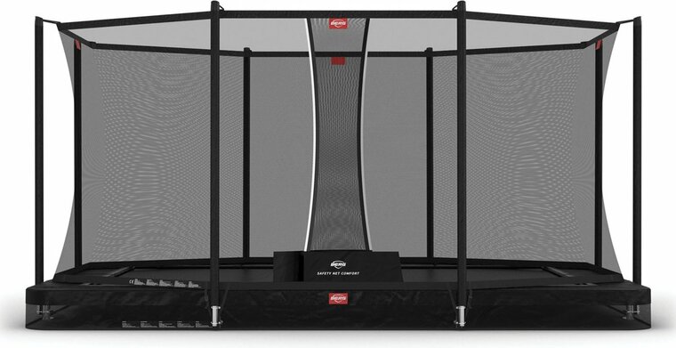 BERG trampoline Ultim Rechthoek Favorit InGround 410X250 Zwart + Safety Net Comfort