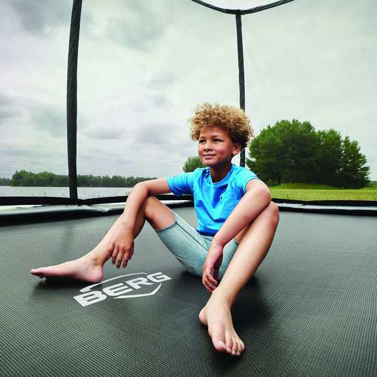 BERG trampoline Grand Ovaal Elite InGround 520X350 Grijs + Safety Net DLX XL