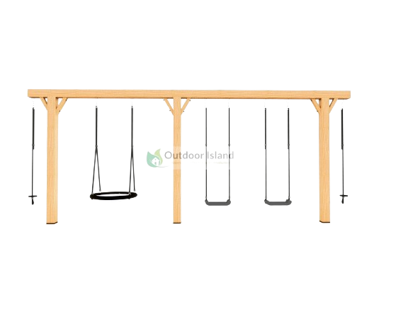 Houten Authentieke dubbele Schommel Baloo Douglas - 600cm