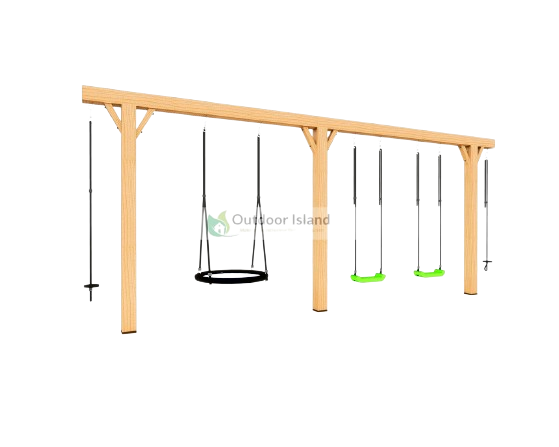 Houten Authentieke dubbele Schommel Baloo Douglas - 600cm