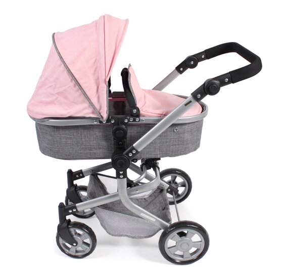 Bayer Chic Poppenwagen Mika Combi (Lichtgrijs/Roze)