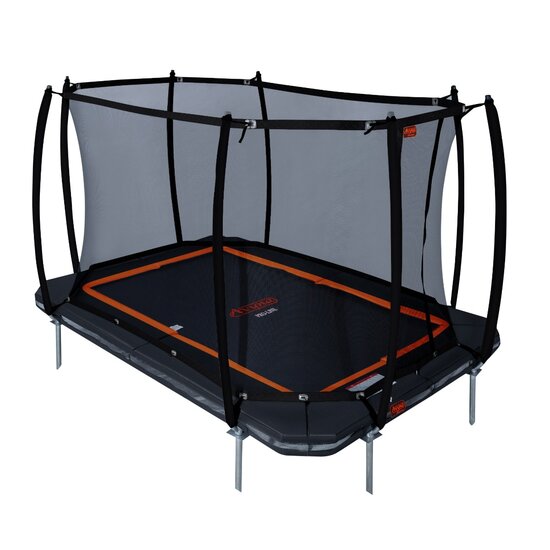 Avyna Trampoline InGround 380x255 (238) met net &ndash; Zwart