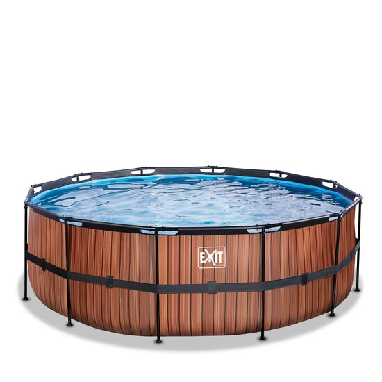 Zwembad Exit Frame Pool Afmeting 427X122Cm (12V Cartridge Filter) Timber Style
