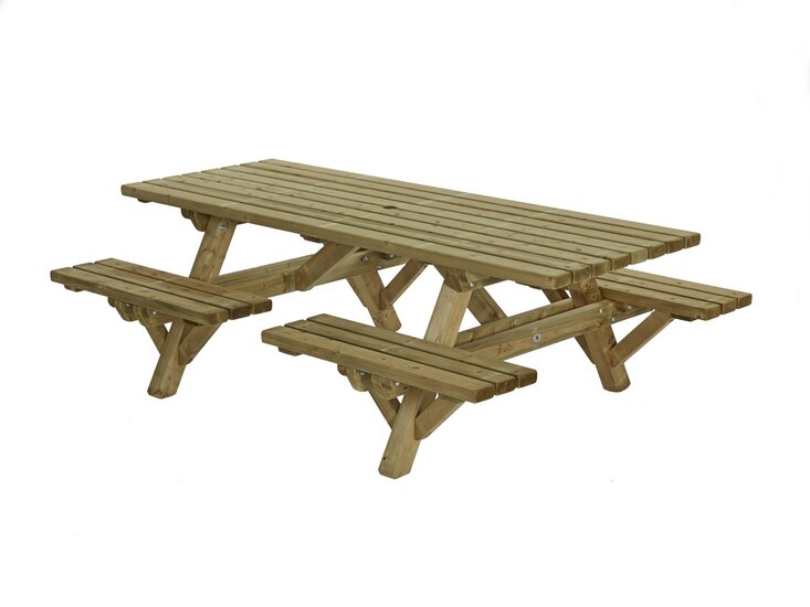 Houten Picknicktafel open instap, 230x160cm