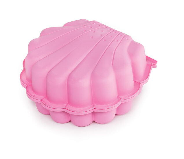 Zandbak schelp roze met deksel 2 delig speelgoed