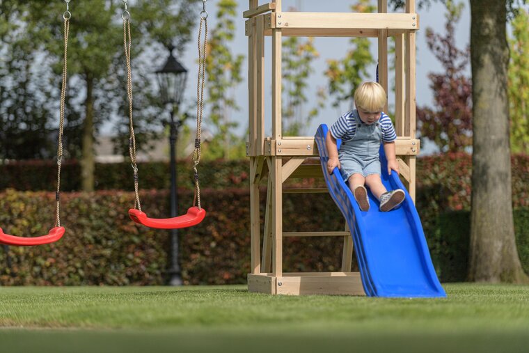 Houten Speeltoestel Noa met antraciet glijbaan