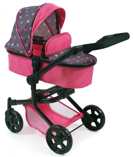 Bayer Chic Poppenwagen Mika Combi (Grijs/Roze/Ster) (UITLOPEND)