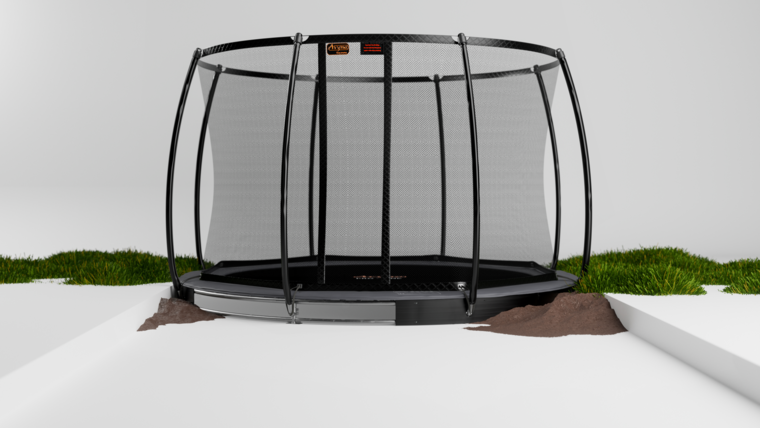 Avyna Trampoline FlatLevel &Oslash;365 met veiligheidsnet | Grijs