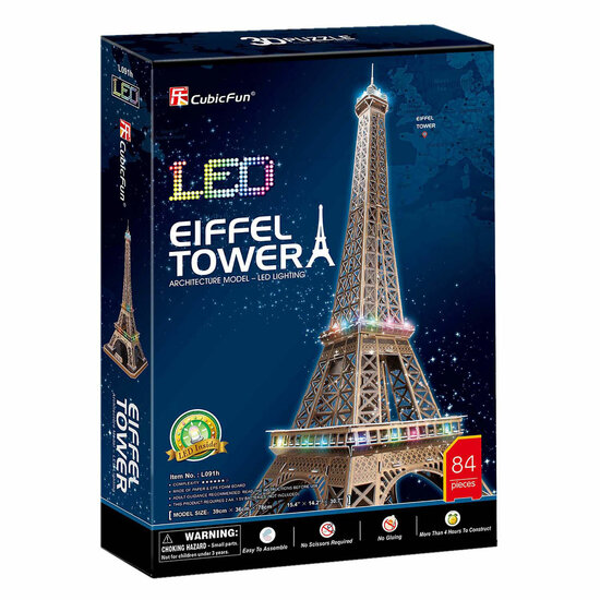 Cubic Fun 3D Puzzel Eiffeltoren met Led Verlichting
