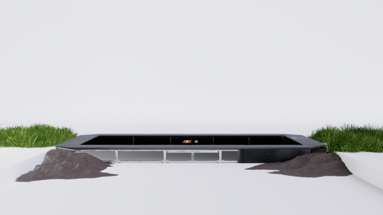 Avyna Trampoline FlatLevel 380x255 (238) | Grijs