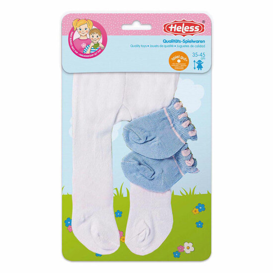 Poppenmaillot met Sokken - Roze, 35-46 cm