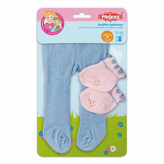 Poppenmaillot met Sokken - Roze, 35-46 cm