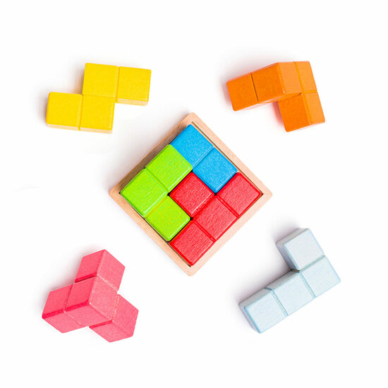 Bigjigs Houten Lock-a-Cube Kubuspuzzel