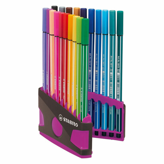 STABILO Pen 68 Colorparade Antraciet/Roze, 20st.