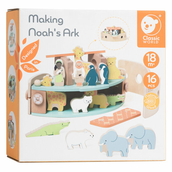 Classic World Houten Noah's Ark Boot Bouwset met Dieren, 16d