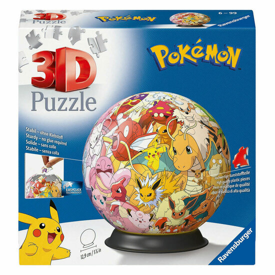 3D Puzzelbal Pok&eacute;mon Karakters, 54st.