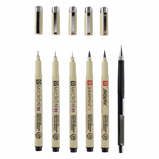 Sakura Unieke Manga-Collectie Van 6 Pigma Micron
