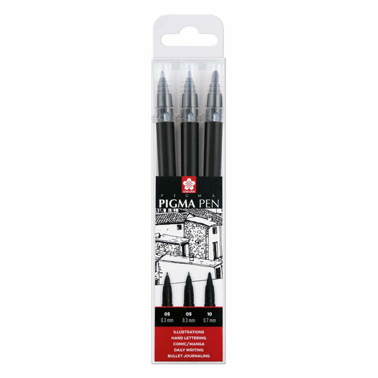 Sakura Pigma Pen Zwart Set 3