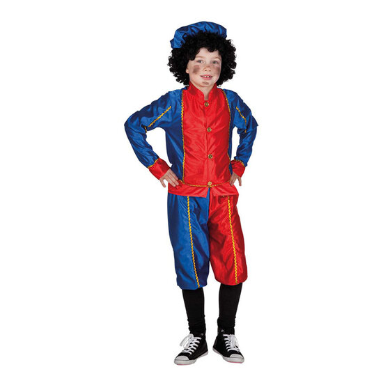 Kostuum Piet Rood Blauw, 4-6 Jaar