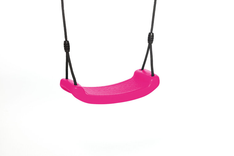 Schommelzitje kunststof roze met zwart gevlochten touw - Dice