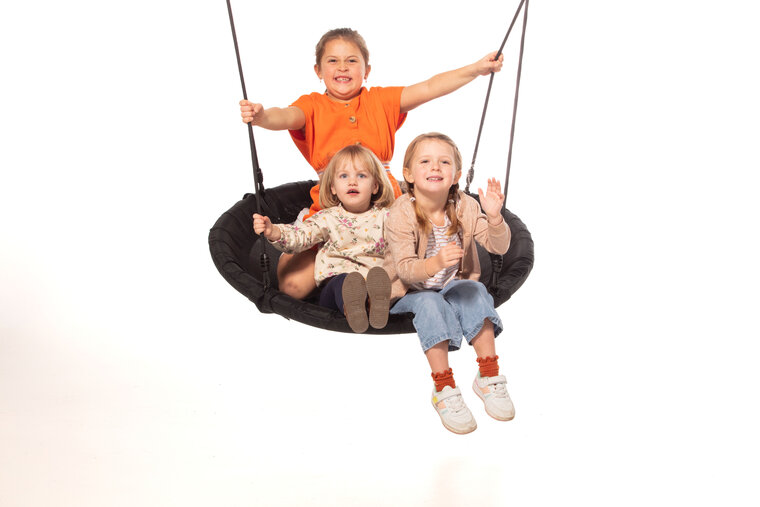Nestschommel 100 cm diameter zwart - verstelbaar tot 250 cm hoogte