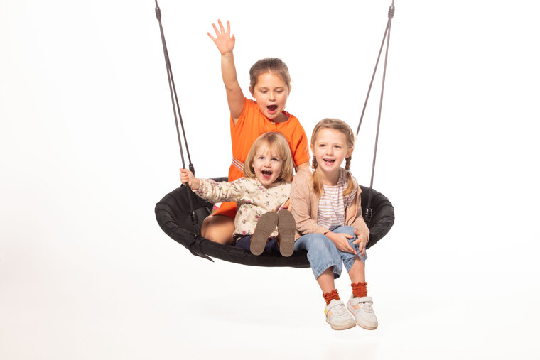Nestschommel 100 cm diameter zwart - verstelbaar tot 250 cm hoogte