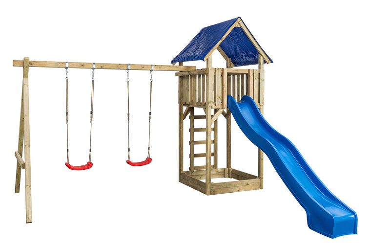 Houten Speeltoestel schommel Jonas blauw