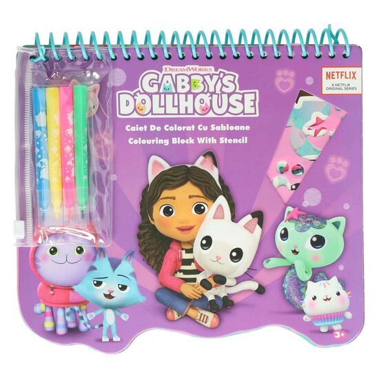 Gabby's Poppenhuis Kleurblok met Stiften en Sjablonen