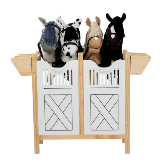 Paardenbox voor 4 stokpaarden hobby horse