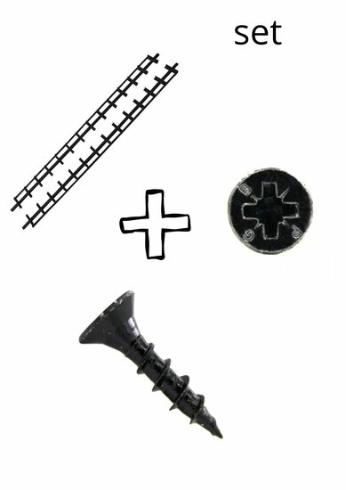 Flex Fence 220cm Draaibare Lamellen/shutter zwart + Spaanplaatschroeven 3,5x16 mm zwart PK PZ 200 stuks