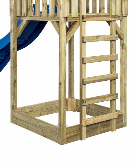 Houten Speeltoren Lisa met glijbaan - Blauw
