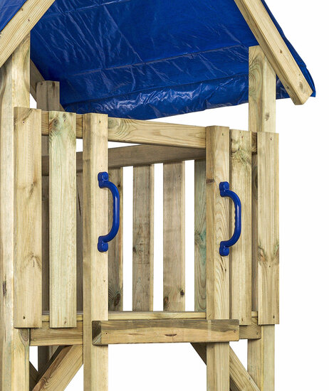 Houten Speeltoren Lisa met glijbaan - Blauw