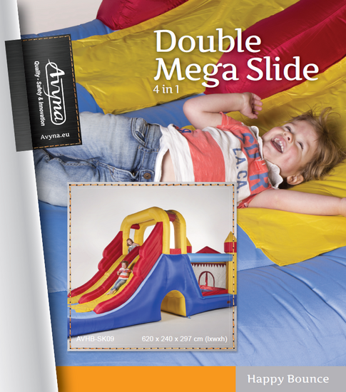 Springkussen Double Mega Slide Blauw/Geel (SK09) | Avyna