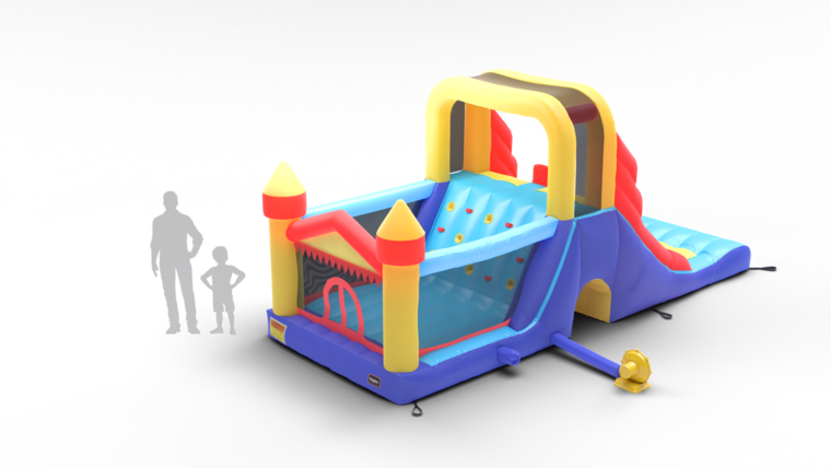 Springkussen Double Mega Slide Blauw/Geel (SK09) | Avyna