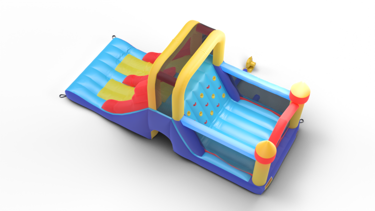 Springkussen Double Mega Slide Blauw/Geel (SK09) | Avyna