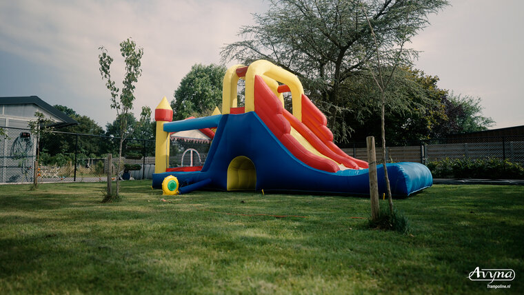 Springkussen Double Mega Slide Blauw/Geel (SK09) | Avyna