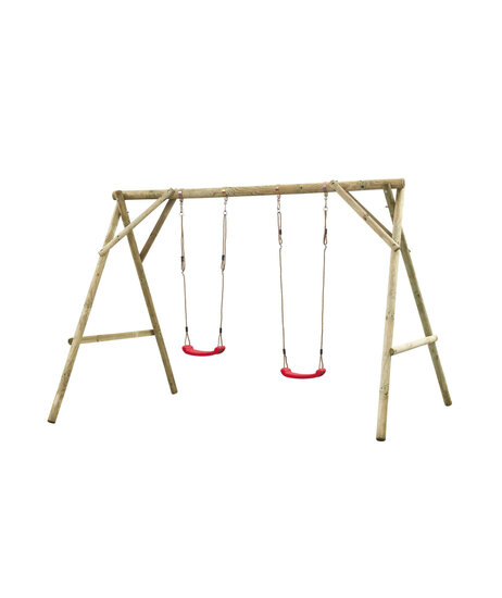 Houten schommel 308 cm breed met dubbele zitting - Swingkingg Eline