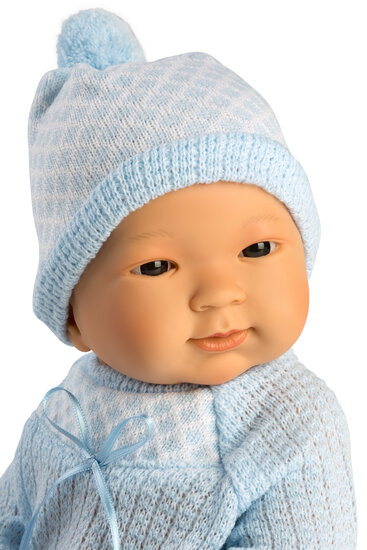 Babypop jongen 45 cm vinyl met kleding en speen - Llorens Tao