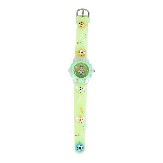 Analoog Horloge met Licht Voetbal - Groen