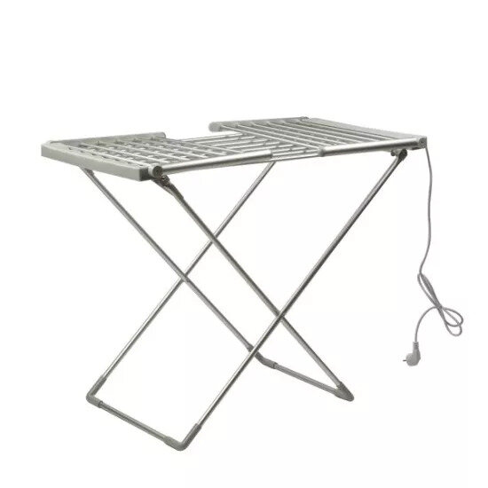 Elektrisch Verwarmd Droogrek + 24 Houten Wasknijpers &acirc;&euro;&ldquo; Complete Set