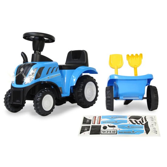 Looptractor New Holland T7 met aanhanger blauw 2-in-1