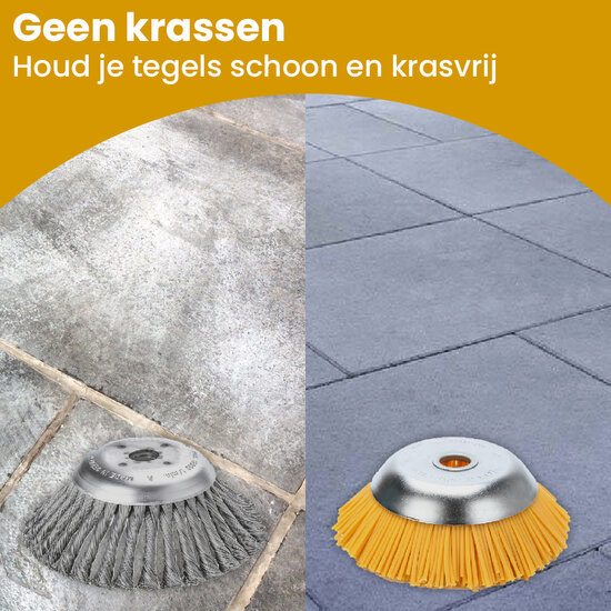 Nylon onkruidborstel 20cm voor bosmaaier en multitool (33cc+)