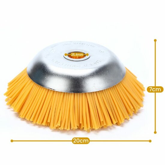 Nylon onkruidborstel 20cm voor bosmaaier en multitool (33cc+)