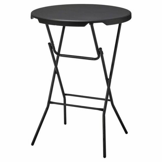 Set van 8 zwarte statafels (&Oslash;80 cm, 110 cm hoog) inclusief zwarte rokken